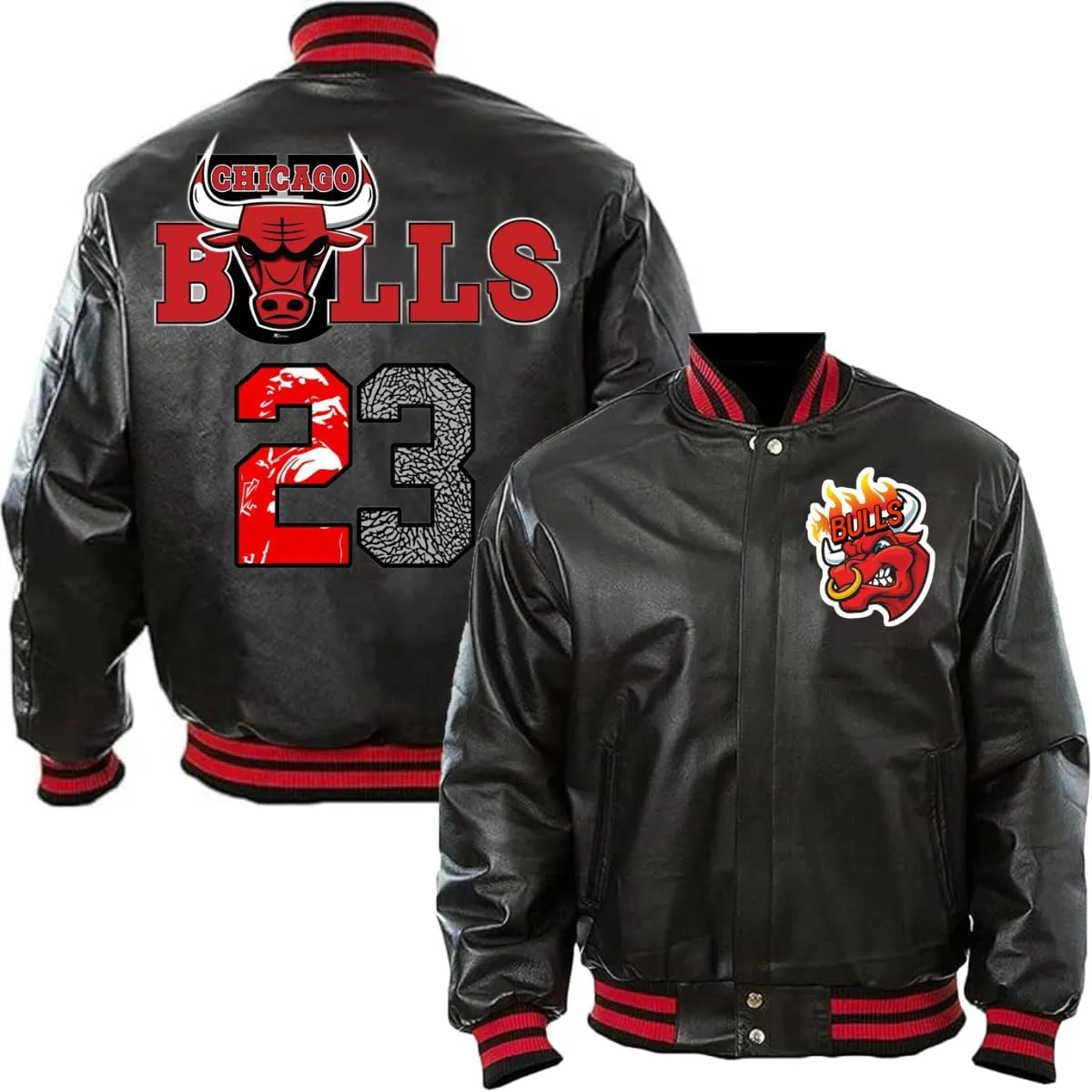 H&D Clothing Men's Chicago Vintage Game Letterman Bull National Basketball Letterman League Varsity Jacket for Men