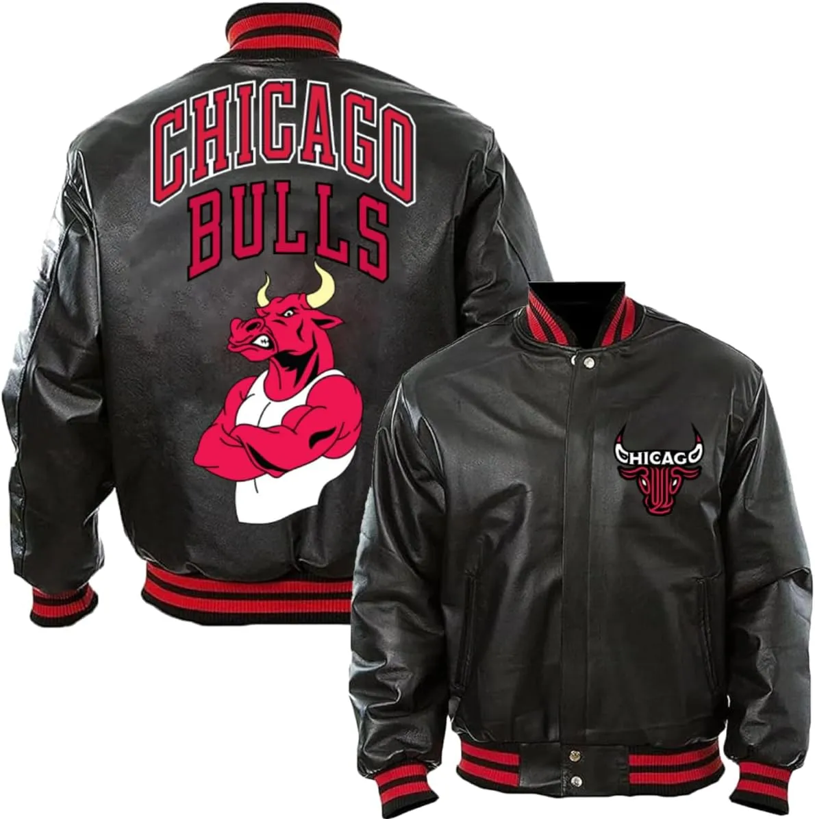 H&D Clothing Men's Chicago Vintage Game Letterman Bull National Basketball Letterman League Varsity Jacket for Men