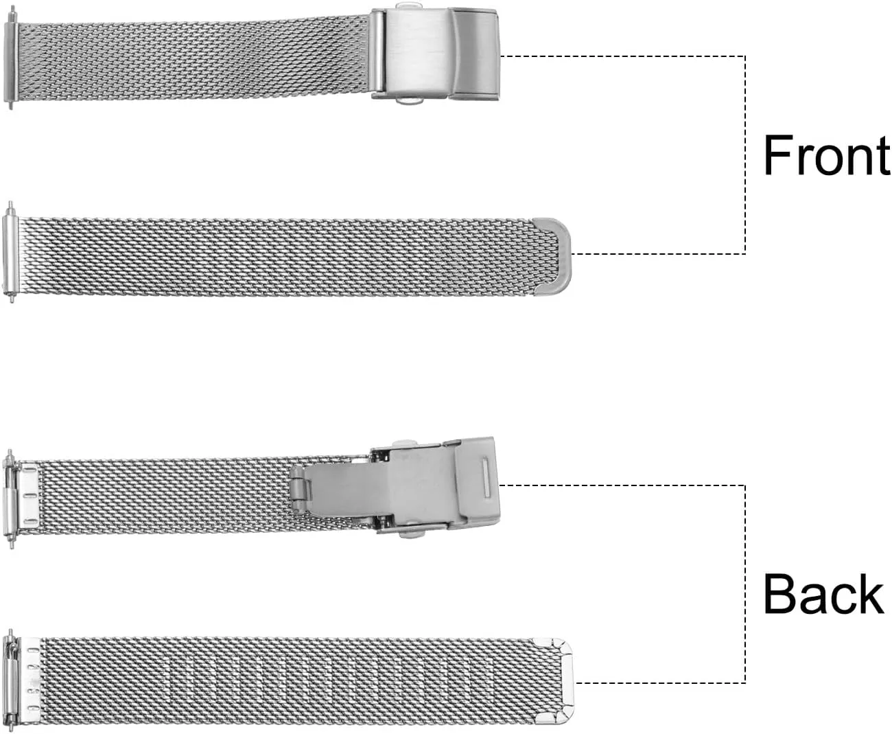 HARFINGTON Stainless Steel Mesh Watch Band Quick Release Metal Watch Strap Adjustable Fold Clasp Replacement Bands for Men Women