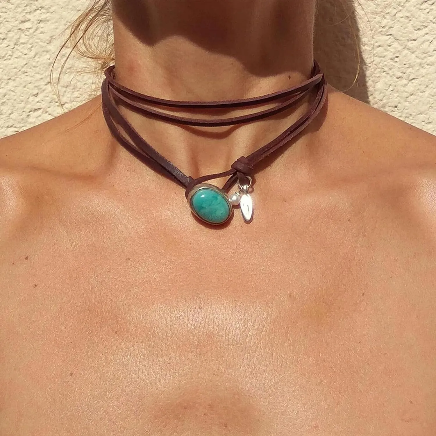 Harry and Henry Boho Necklaces for Women Western Jewelry Black Brown Suede Choker Necklace Boho Long Layered Necklaces Disc Charm Cowgirl Necklace Accessories Country Concert Outfit for Women