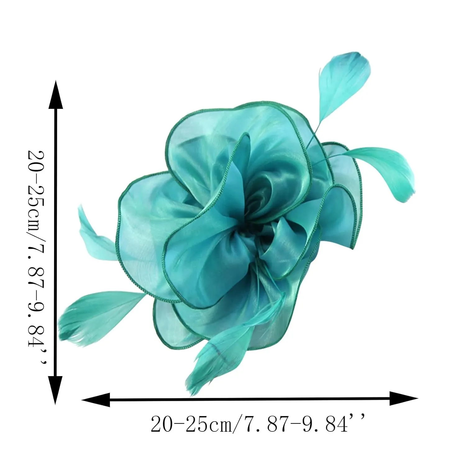 Hat For Women Wedding Flower Cocktail Mesh Feathers Hair Clip Tea Party Headband Hair Band Add Waves (Black, One Size)