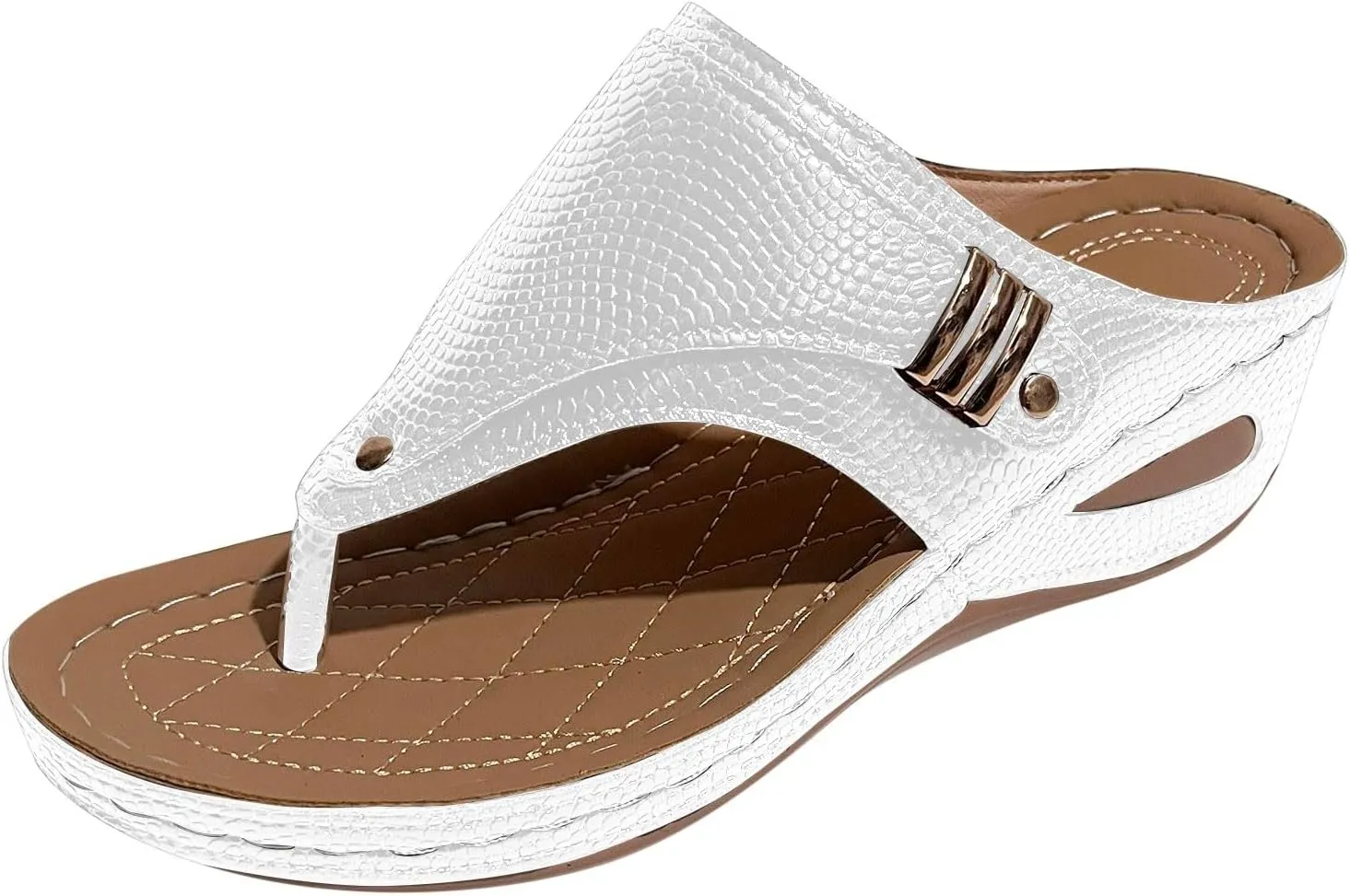 Hbeylia Dressy Flip Flops For Women Orthopedic Sandals 2025 Comfortable Wedge Thong Sandals Cute Summer Shoes Arch Support Casual Slip on Flats Ladies Beach Outdoor Slides Slippers