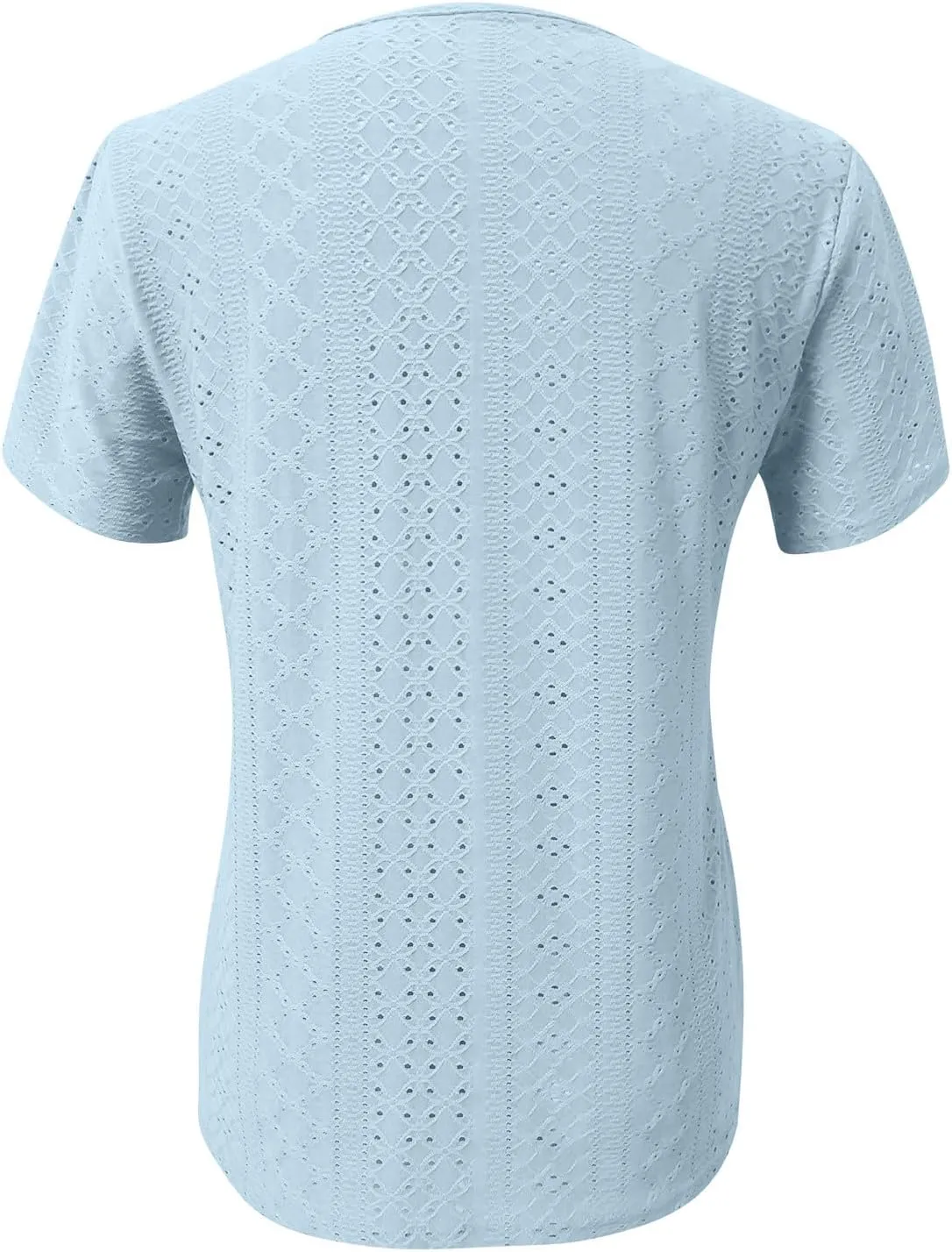 HGps8w Skew V Neck Tops for Women Summer Loose Short Sleeve Blouses 2025 Casual Solid Ladies Cute Going Out T-Shirts