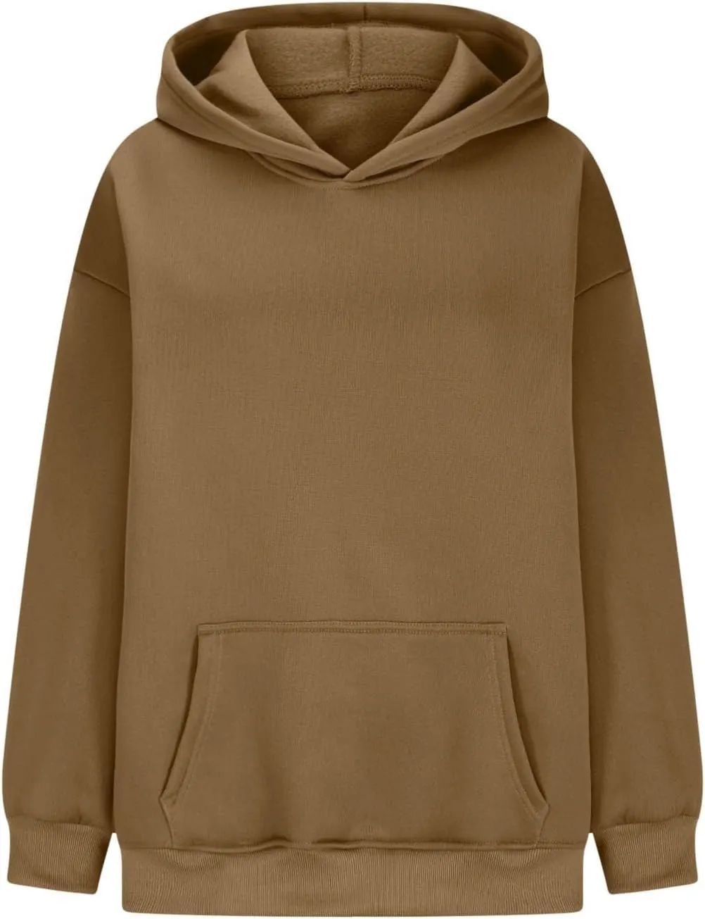 HGps8w Women's Oversized Hoodie Sweatshirts, Basic Solid Long Sleeve Pullover Outerwear Shirts Casual Loose Hooded Top
