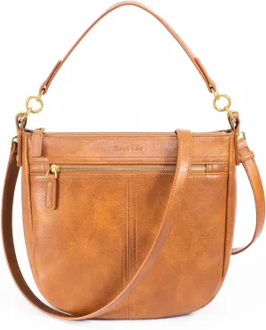 Hobo Purses Totes Vegan Leather Shoulder Handbags for Women with Detachable Crossbody Strap