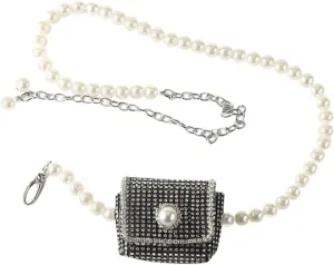 Homoyoyo Lady's Pearl Belt Purse Stylish Chain Bag for Women Fashionable Belt Pouch Mini Pouch for Women Lady Bag