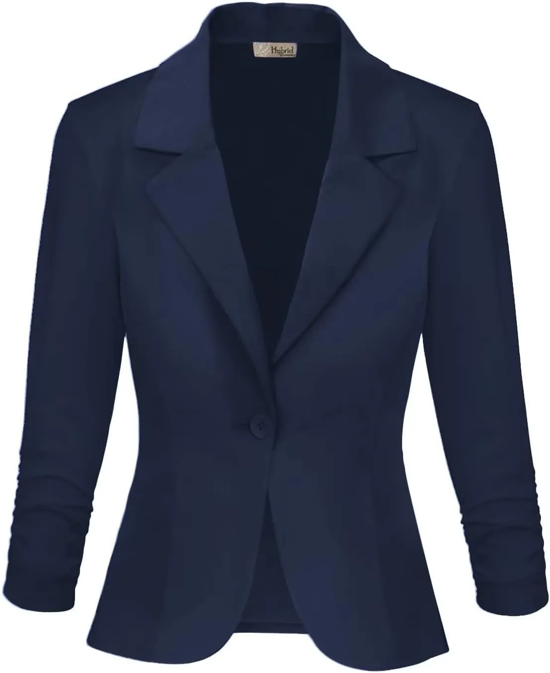 Hybrid & Company Women's Lightweight Casual Work Office Stretch Ponte Cardigan Blazer Jacket Made in USA