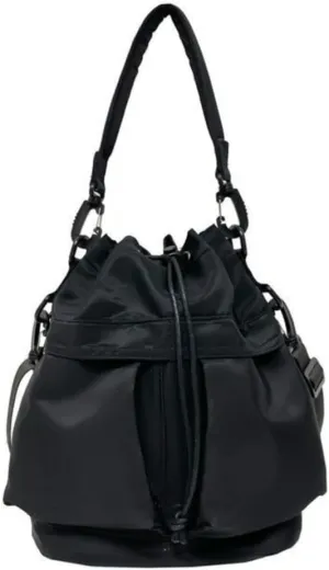 IAMUHI Nylon Crossbody Bag Drawstring Bucket Bag Casual Totes Purse Daily Travel Shoulder Bag