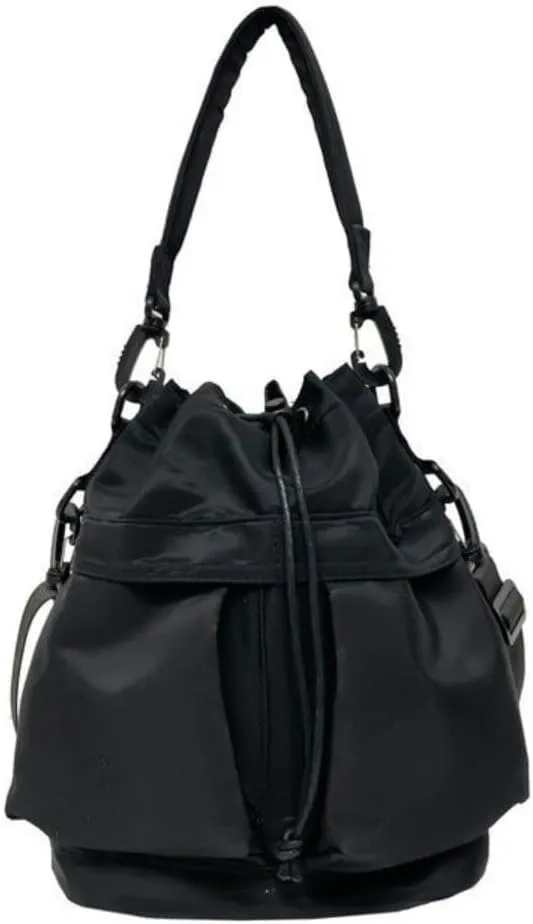 IAMUHI Nylon Crossbody Bag Drawstring Bucket Bag Casual Totes Purse Daily Travel Shoulder Bag