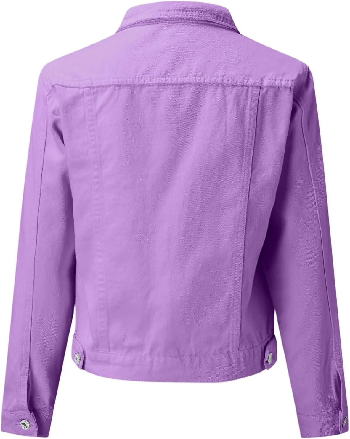 Jean Jacket Women Casual Long Sleeve Button Down Lapel Cropped Denim Top Lightweight Candy Color Plus Size Blazer