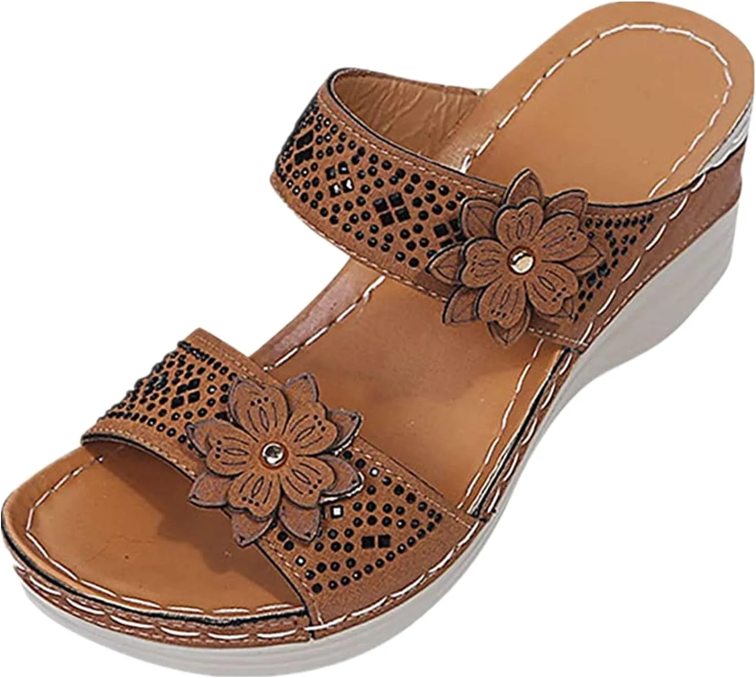 Ladmiple Sandals for Women Casual Summer Womens Orthopedic Sandal Arch Support Roman Open Toe Flip Flops Dressy Shoes