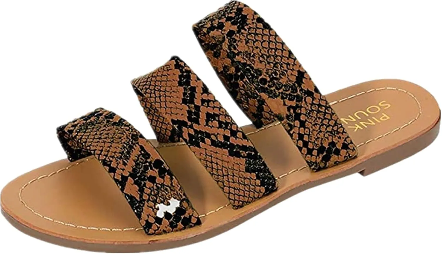 Ladmiple Sandals for Women Flat,Womens Casual Open Toe Flats Sandal Flip-Flops Sandals Beach Summer Travel Shoes Slippers