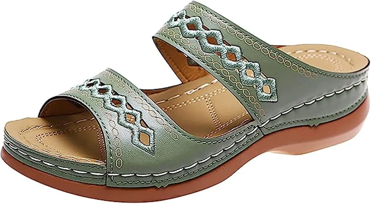 Ladmiple Sandals Women 2023 Fashion Orthopedic Flip Flops Sandals with Arch Support Wedge Slippers Roman Slip On Sandal