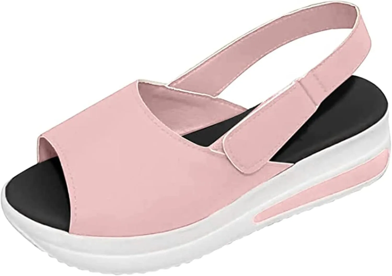 Ladmiple Sandals Women Dressy Summer Fashion Comfy Ring Toe Slip On Sandal Causal Beach Travel Platform Walking Shoes