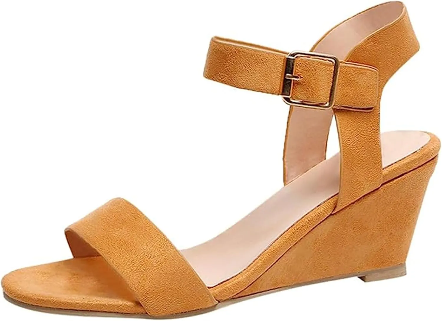 Ladmiple Wedge Sandals for Women,Womens 2023 Summer Comfy Slip-On Sandal Casual Beach Shoes Open Toe Espadrille Platform