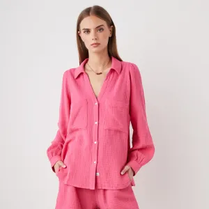 Lauren Hibiscus Long Sleeve Blouse