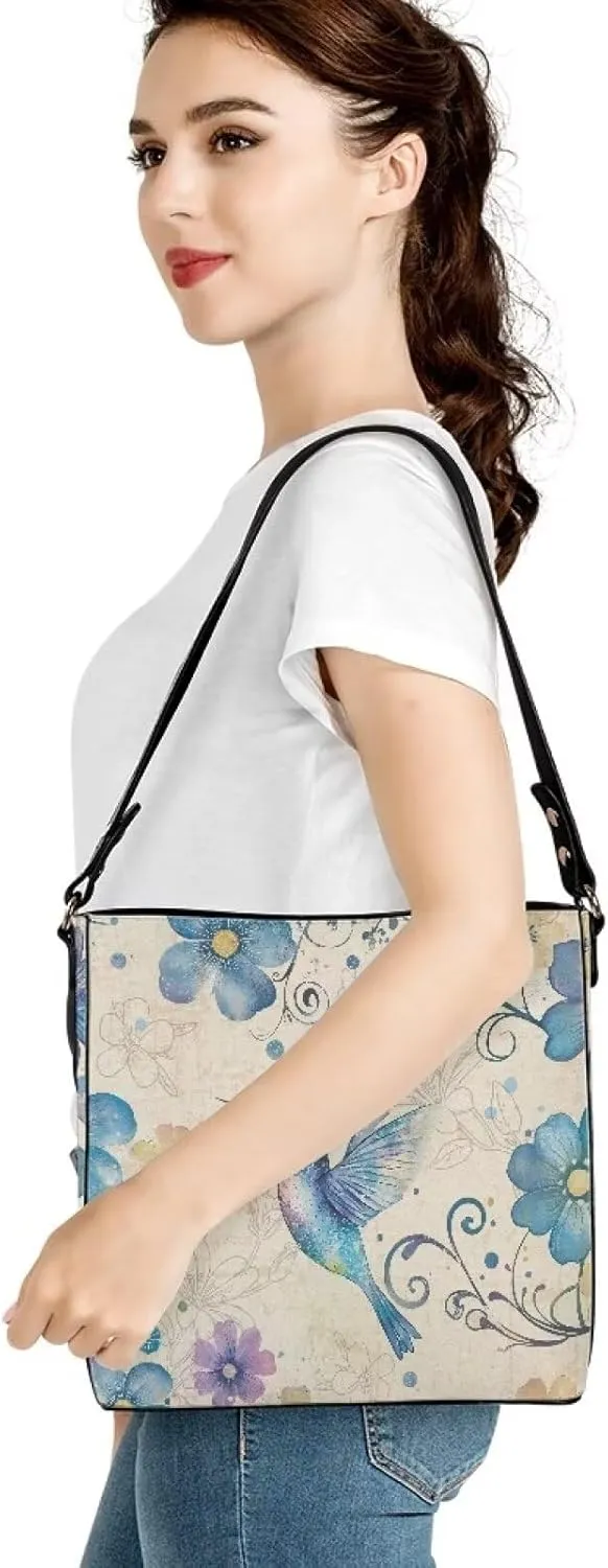 Leather Bucket Purse Fashion Bucket Bag for Women Shoulder Bag with Adjustable Strap Tote Handbag