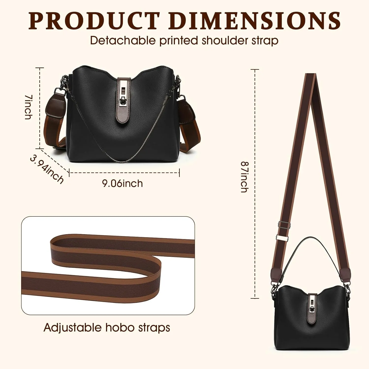 Leather crossbody bags for women: small purses with multi large pocket - shoulder bags for daily life travel shopping