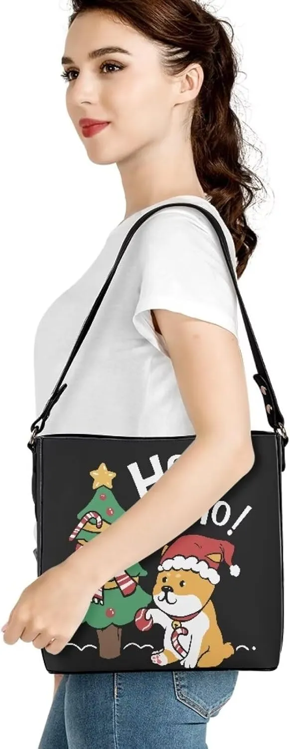 Leather Hobo Handbags, Shoulder Tote Bag Bucket Bags with 2 Straps for Women Top Handle Tote Crossbody Bags