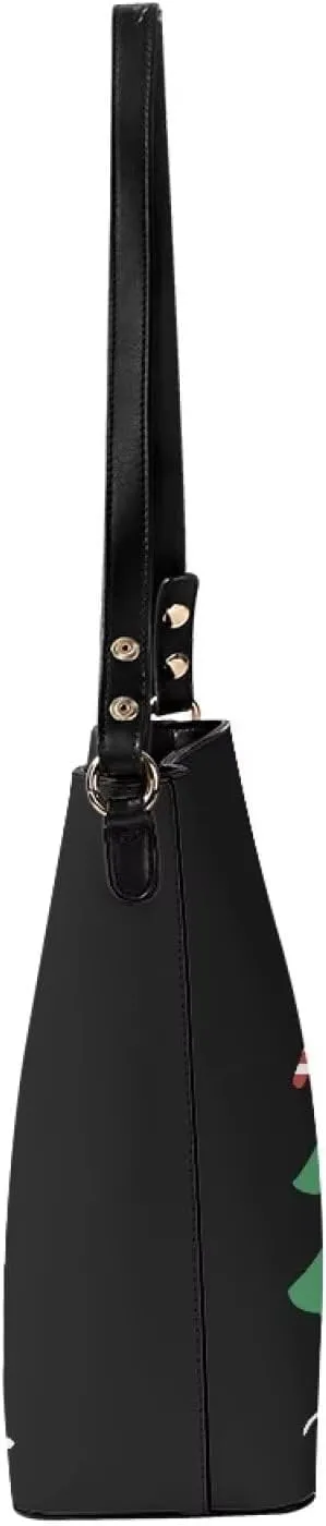 Leather Hobo Handbags, Shoulder Tote Bag Bucket Bags with 2 Straps for Women Top Handle Tote Crossbody Bags
