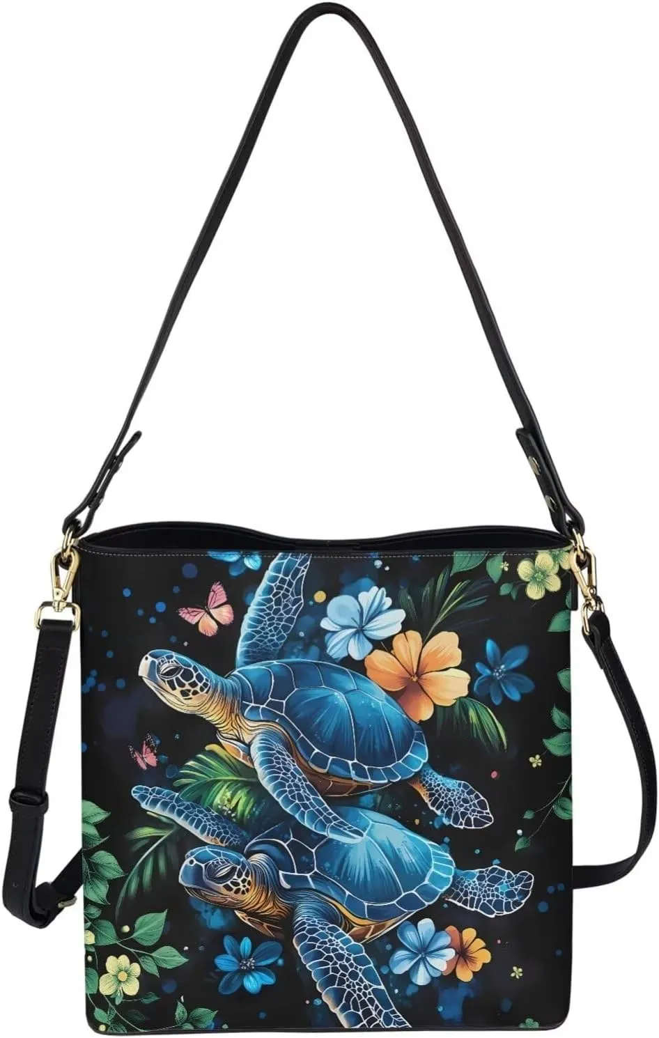 Leather Hobo Handbags, Shoulder Tote Bag Bucket Bags with 2 Straps for Women Top Handle Tote Crossbody Bags