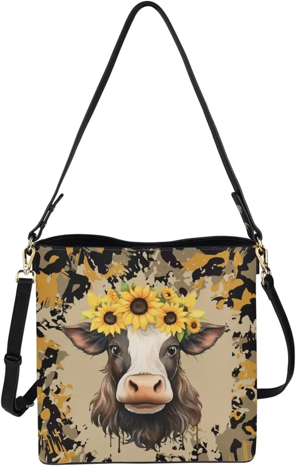 Leather Hobo Handbags, Shoulder Tote Bag Bucket Bags with 2 Straps for Women Top Handle Tote Crossbody Bags