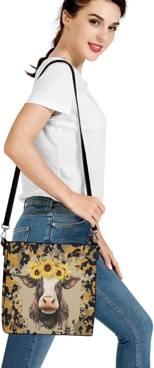 Leather Hobo Handbags, Shoulder Tote Bag Bucket Bags with 2 Straps for Women Top Handle Tote Crossbody Bags