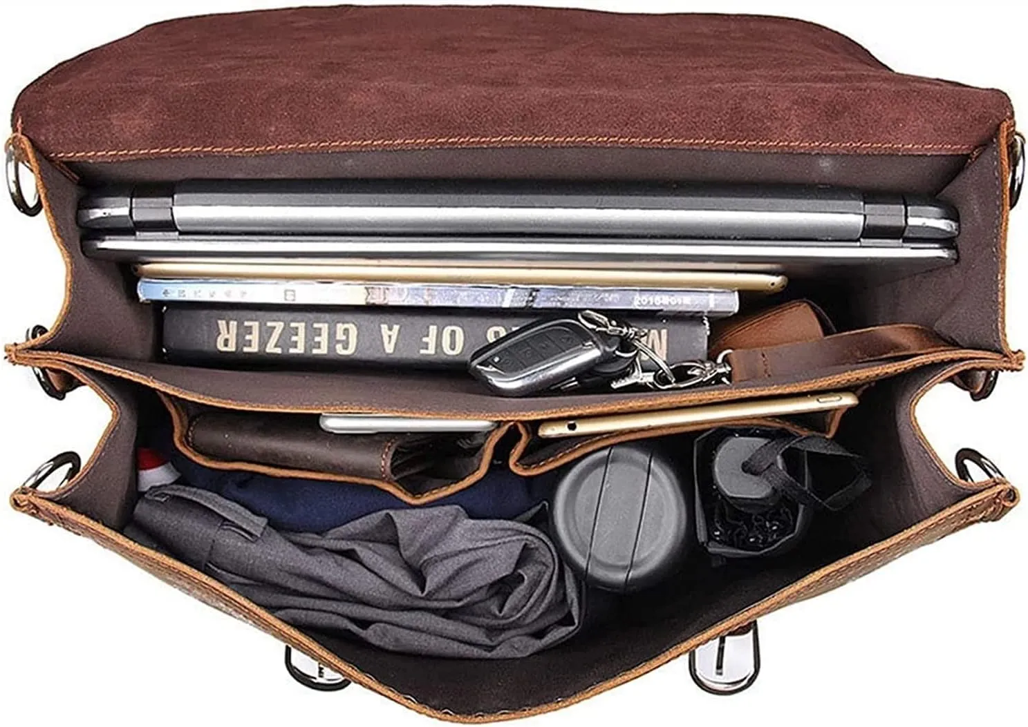 Leather Laptop Business Briefcase Shoulder Tote Bag Briefcases for Men