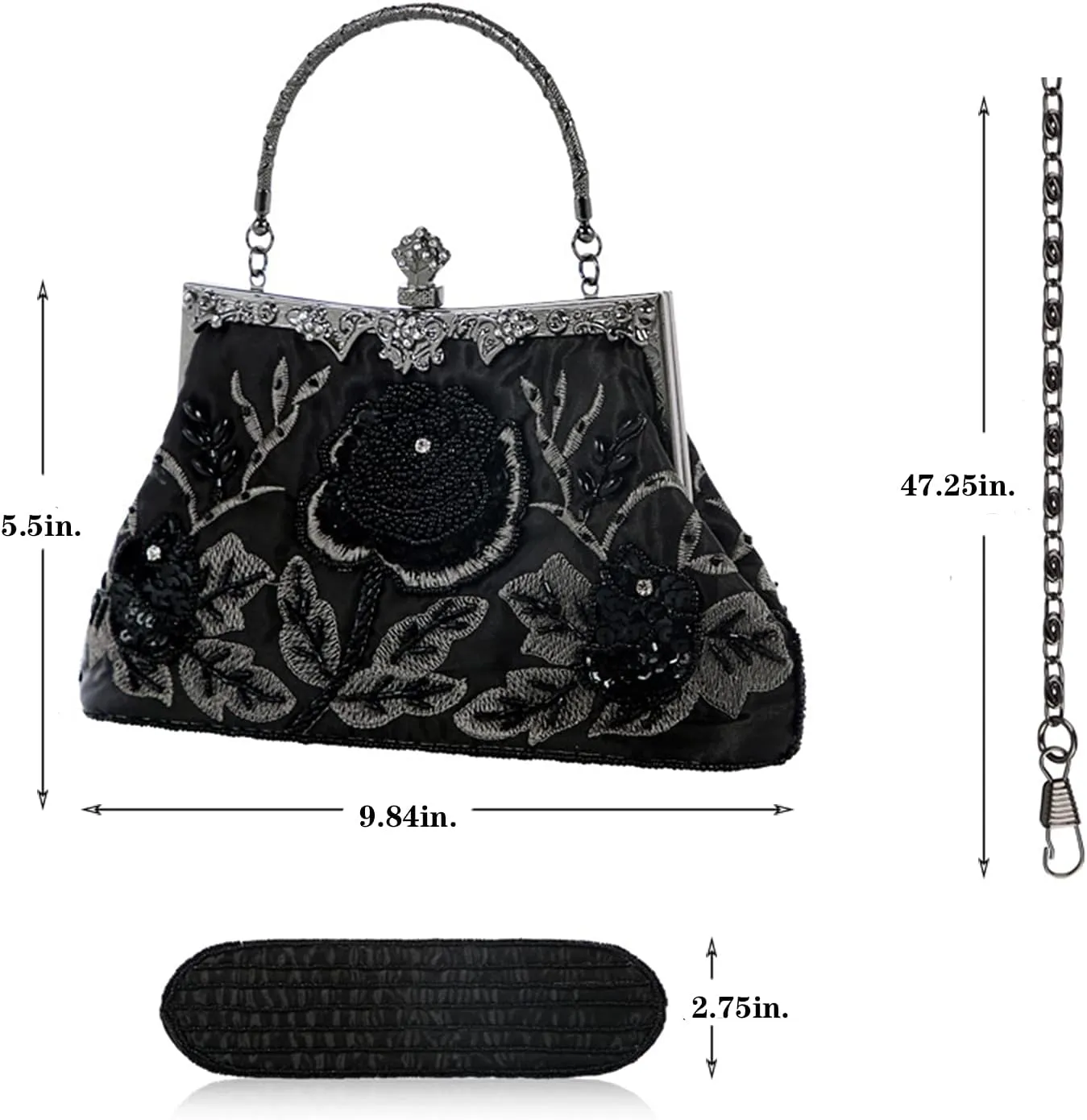 LIFEWISH Wedding Clutch Purses for Women Sequin Purse Beaded Bags