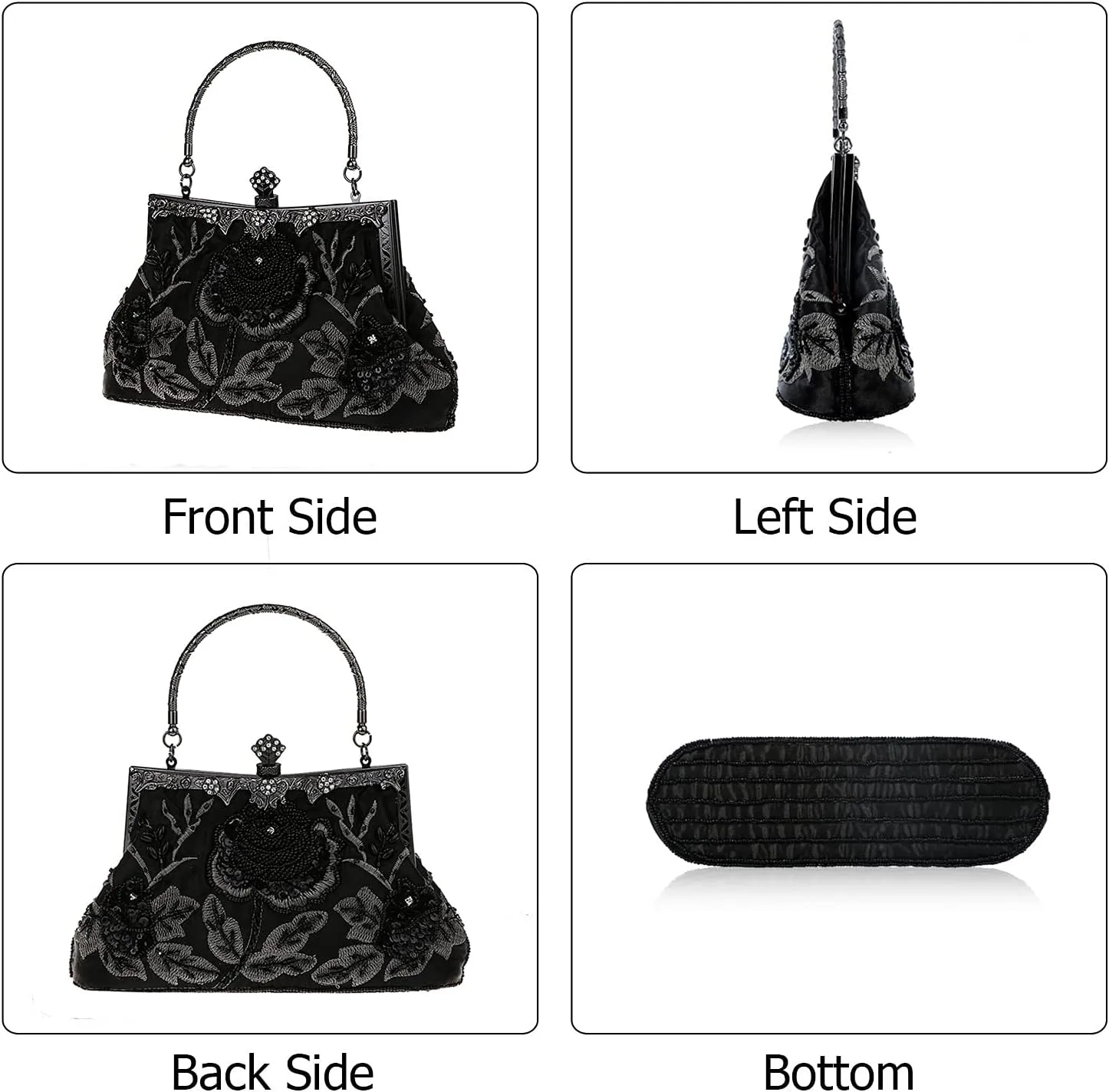 LIFEWISH Wedding Clutch Purses for Women Sequin Purse Beaded Bags