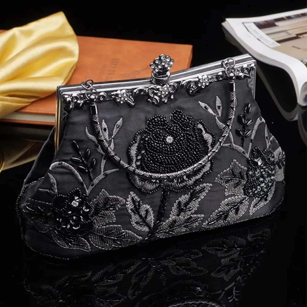 LIFEWISH Wedding Clutch Purses for Women Sequin Purse Beaded Bags