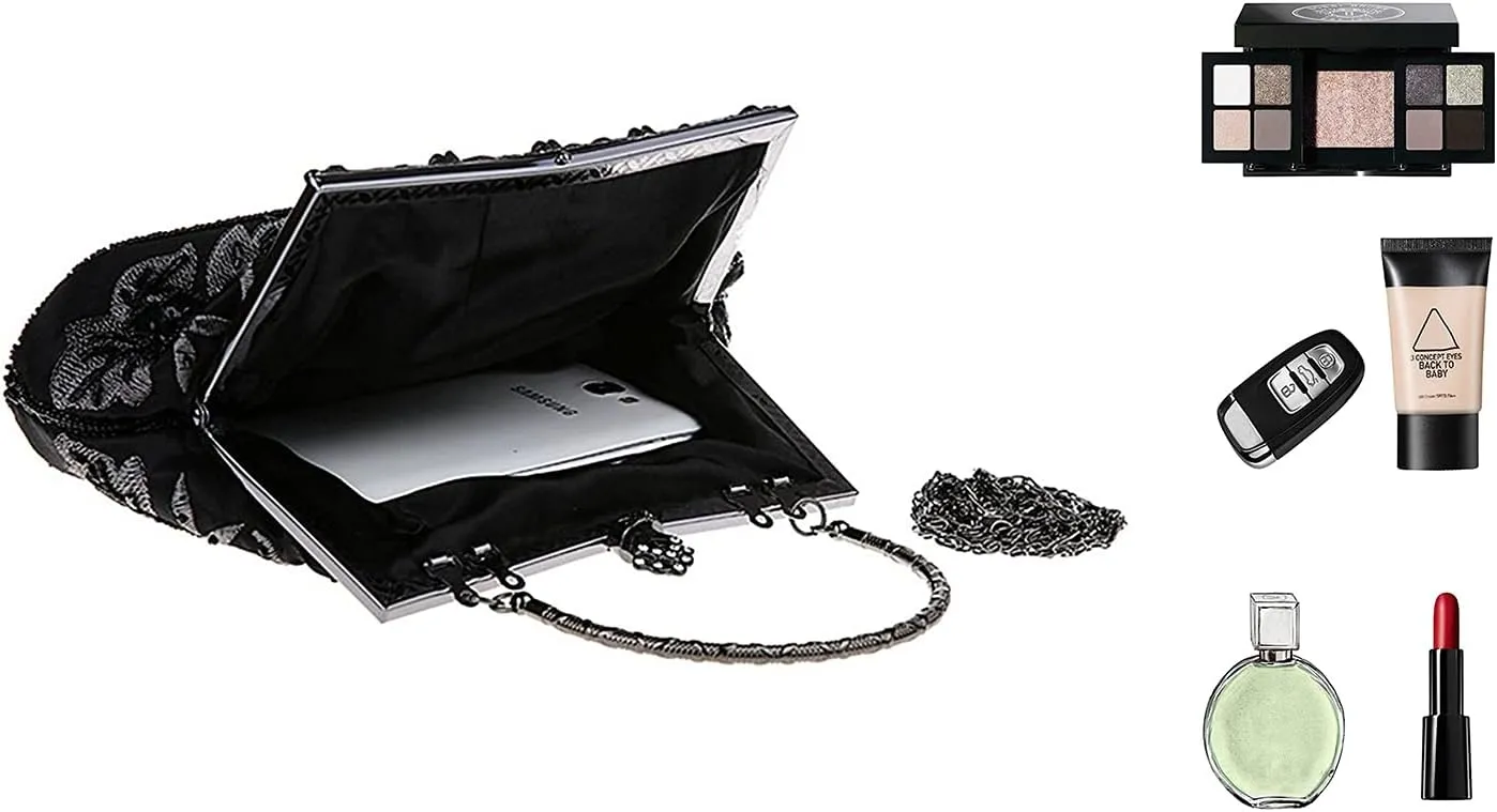 LIFEWISH Wedding Clutch Purses for Women Sequin Purse Beaded Bags