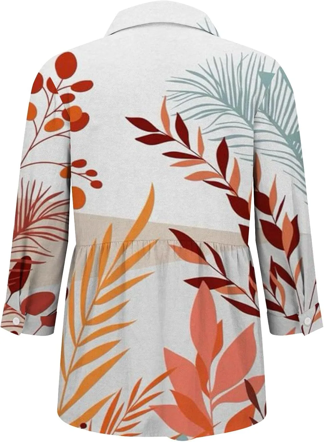 Linen Blouses for Women Casual Cropped Linen Shirt Women Women's Tops 3/4 Sleeve