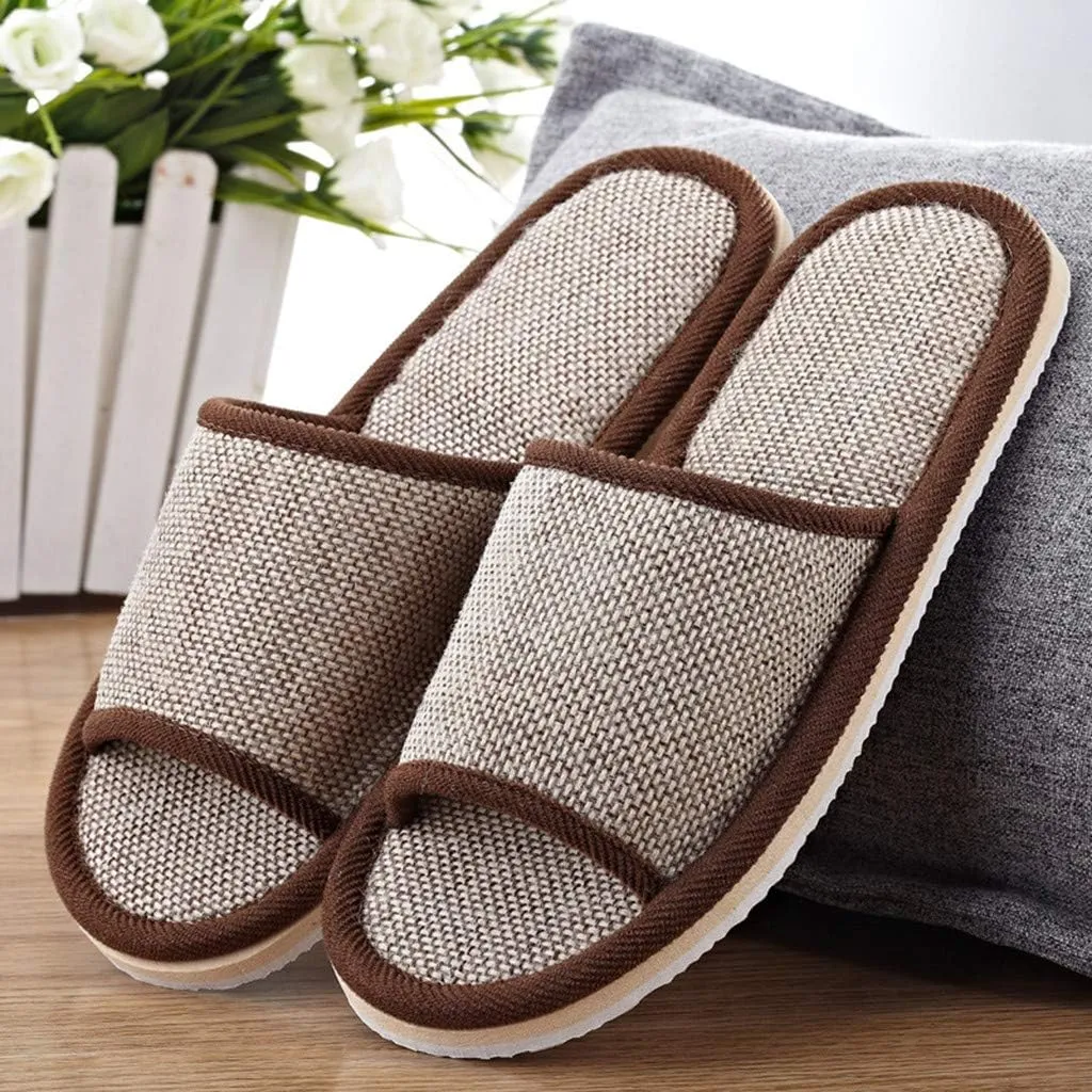 Linen Fabric Slippers Sandals Floor Couples Indoor Flat Mens Womens Slippers Fashion Home Shoes Casual Women's slipper