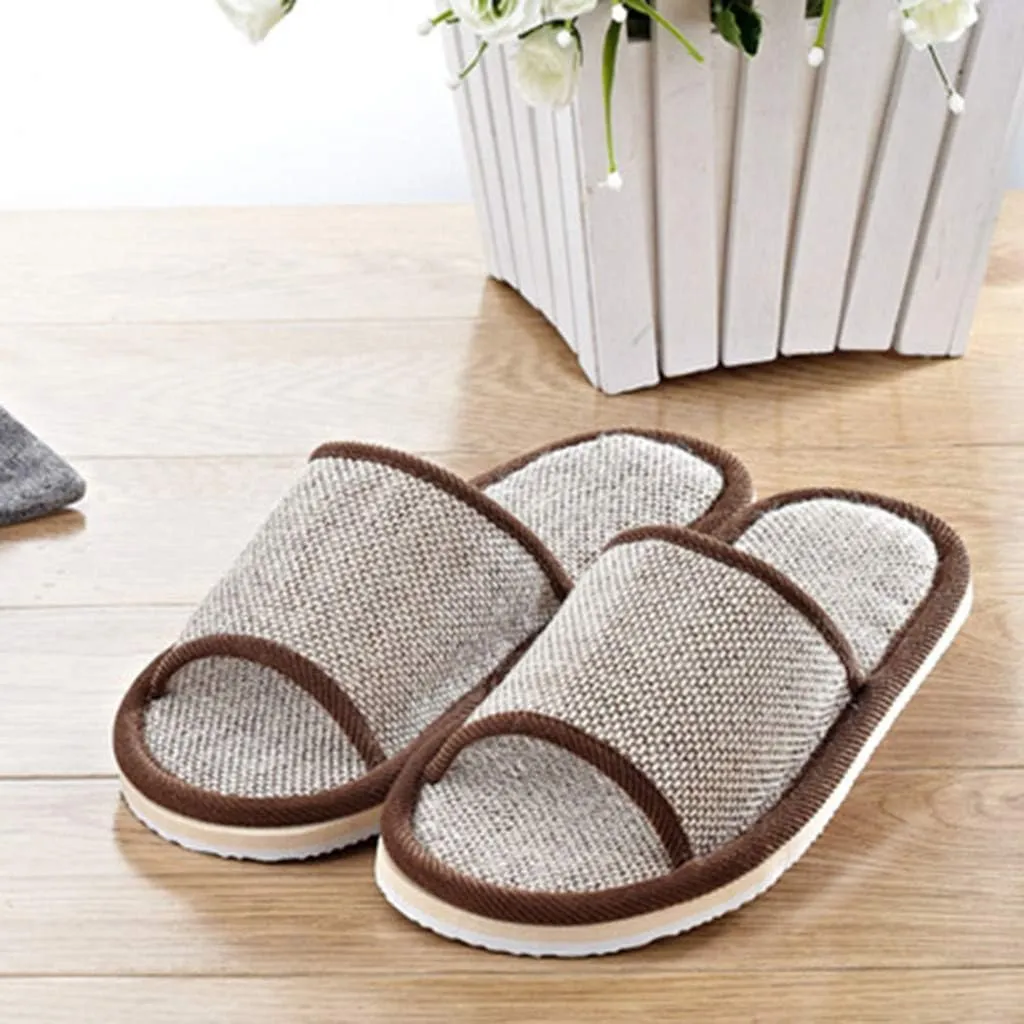 Linen Fabric Slippers Sandals Floor Couples Indoor Flat Mens Womens Slippers Fashion Home Shoes Casual Women's slipper