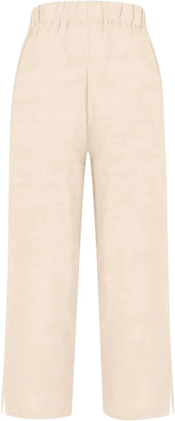 Linen Pants Women Solid Elastic Pants Long Drawstring Linen Women Lounge Sweatpants with Pockets 2025 Spring Fall