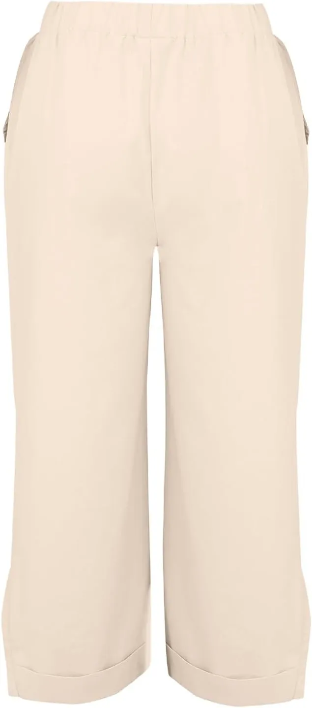 Linen Pants Women Solid Elastic Pants Long Drawstring Linen Women Lounge Sweatpants with Pockets 2025 Spring Fall