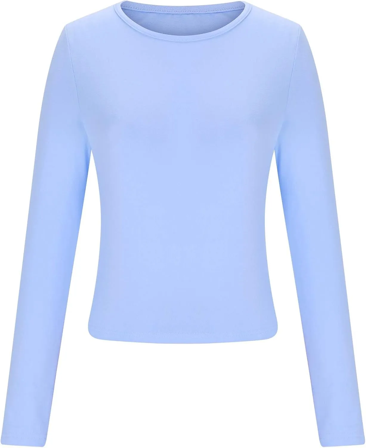 Long Sleeve Shirts for Women Petite Casual Basic Going Out Tops Workout Slim Fit Y2K Tops Crew Neck Tight T Shirts