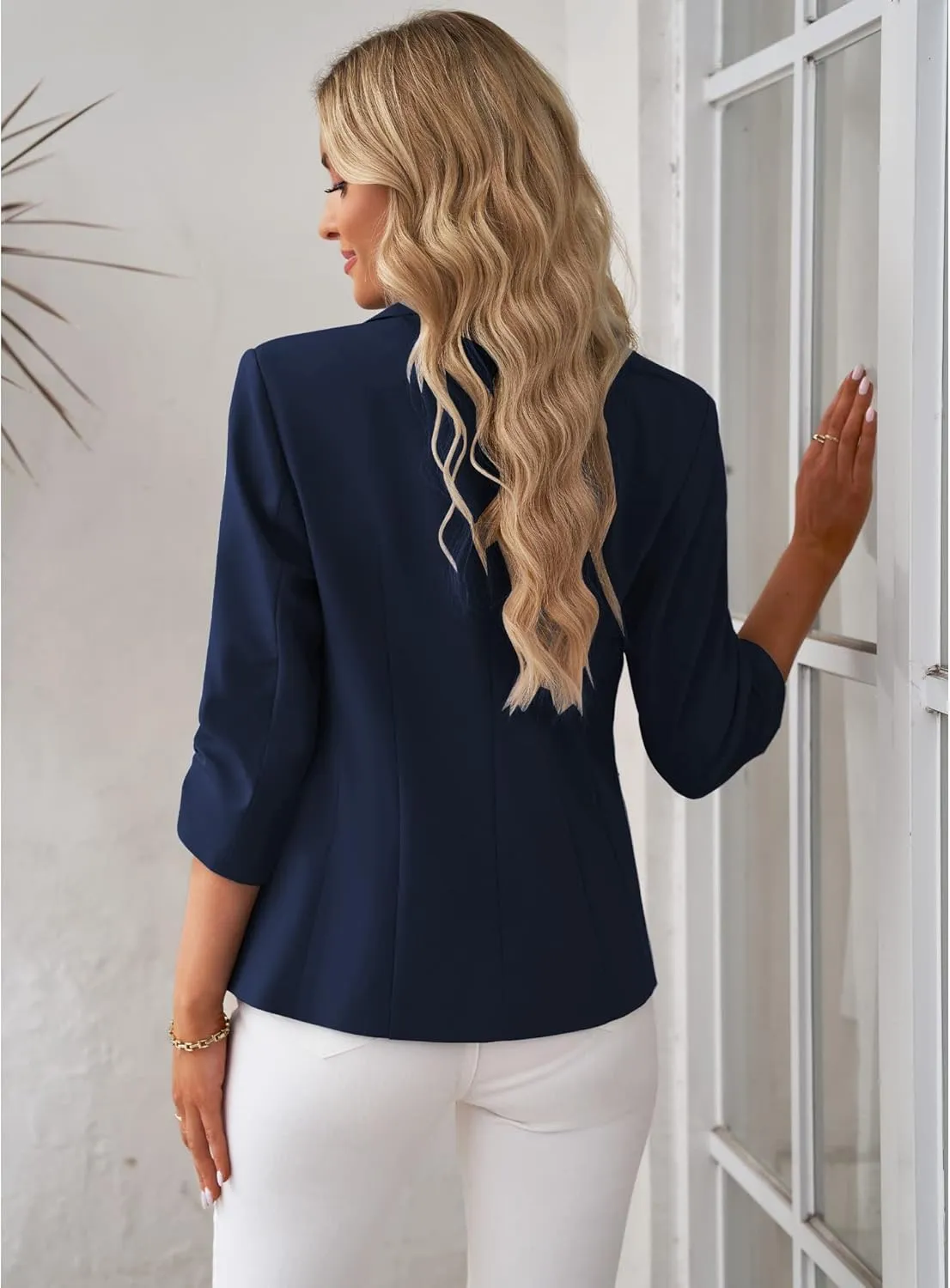 LookbookStore Blazers for Women Suit Jackets Dressy 3/4 Sleeve Blazer Business Casual Outfits for Work