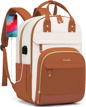 LOVEVOOK Laptop Backpack Women,Large Capacity 15.6 inch Laptop Bag Travel Backpack for Women,Computer Work College Teacher Backpacks with USB Port,Waterproof Personal Item Backpack Casual Daypack