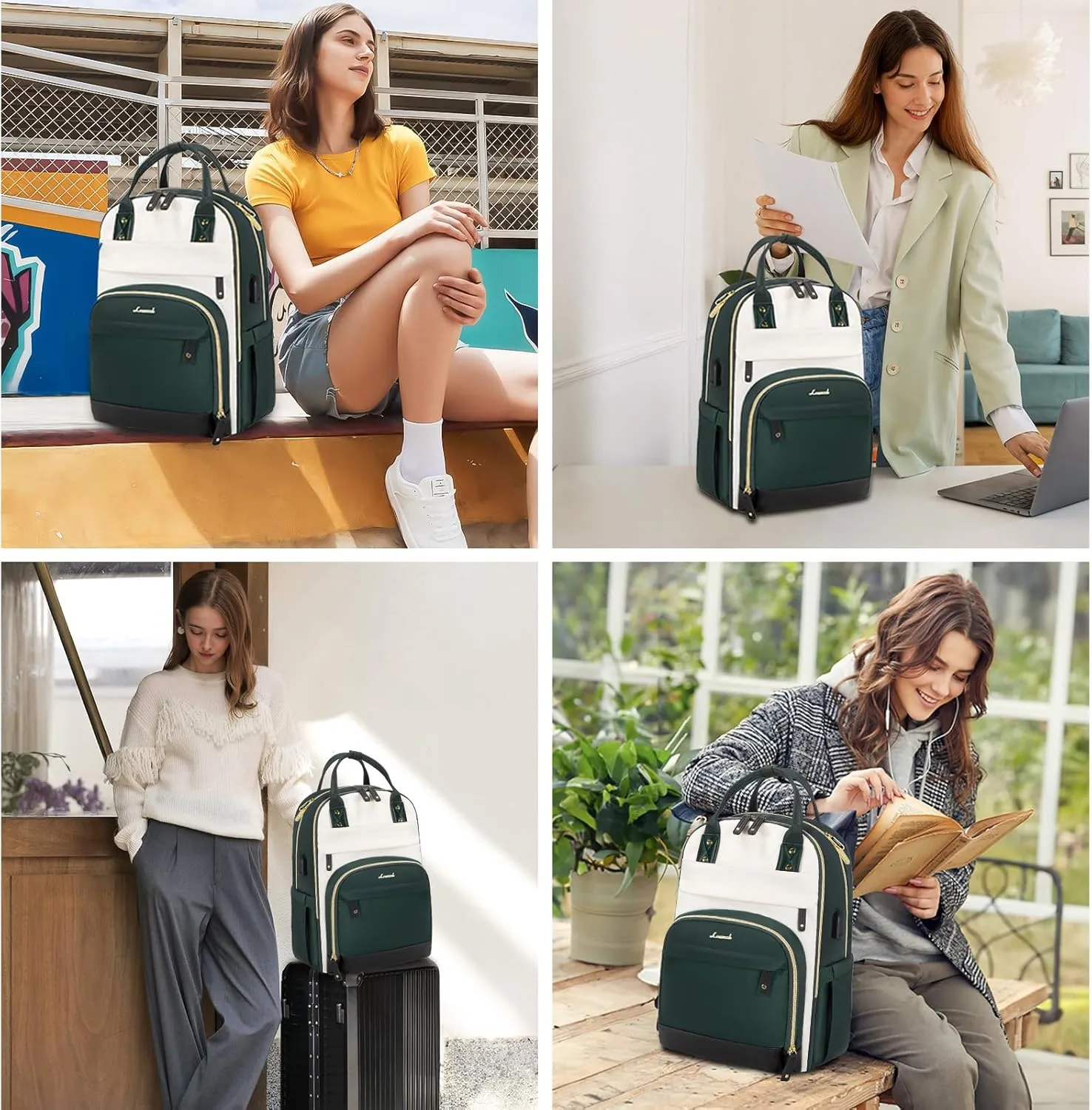 LOVEVOOK Laptop Backpack Women,Large Capacity 17.3 inch Laptop Bag Travel Backpack for Women,Computer Work College Teacher Backpacks with USB Port,Waterproof Personal Item Backpack Casual Daypack