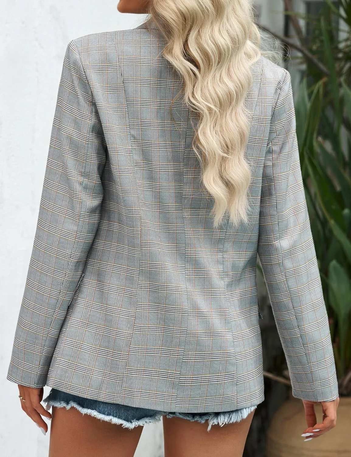 luvamia Women's Casual Long Sleeve Lapel Button Slim Work Office Blazer Jacket