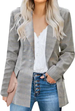 luvamia Women's Casual Long Sleeve Lapel Button Slim Work Office Blazer Jacket