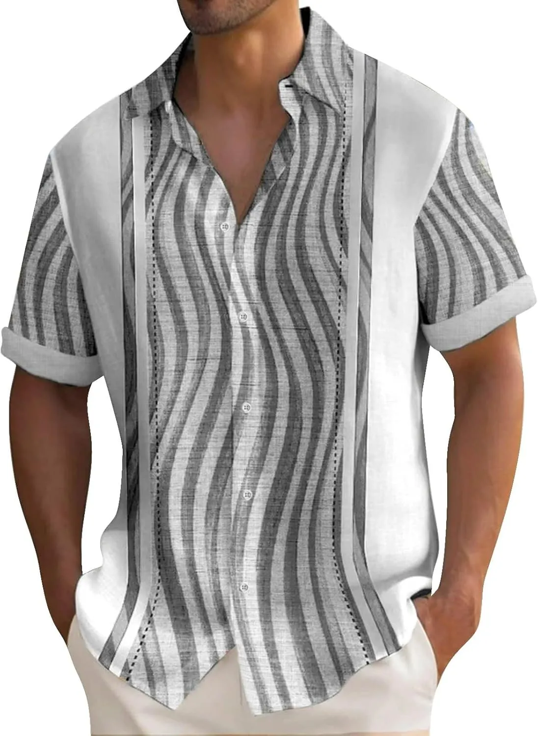 Mens Beach Shirts Down Tropical Holiday Beach Shirts Sleeves Printed Casual Button Down Men Beach Shirt Teal