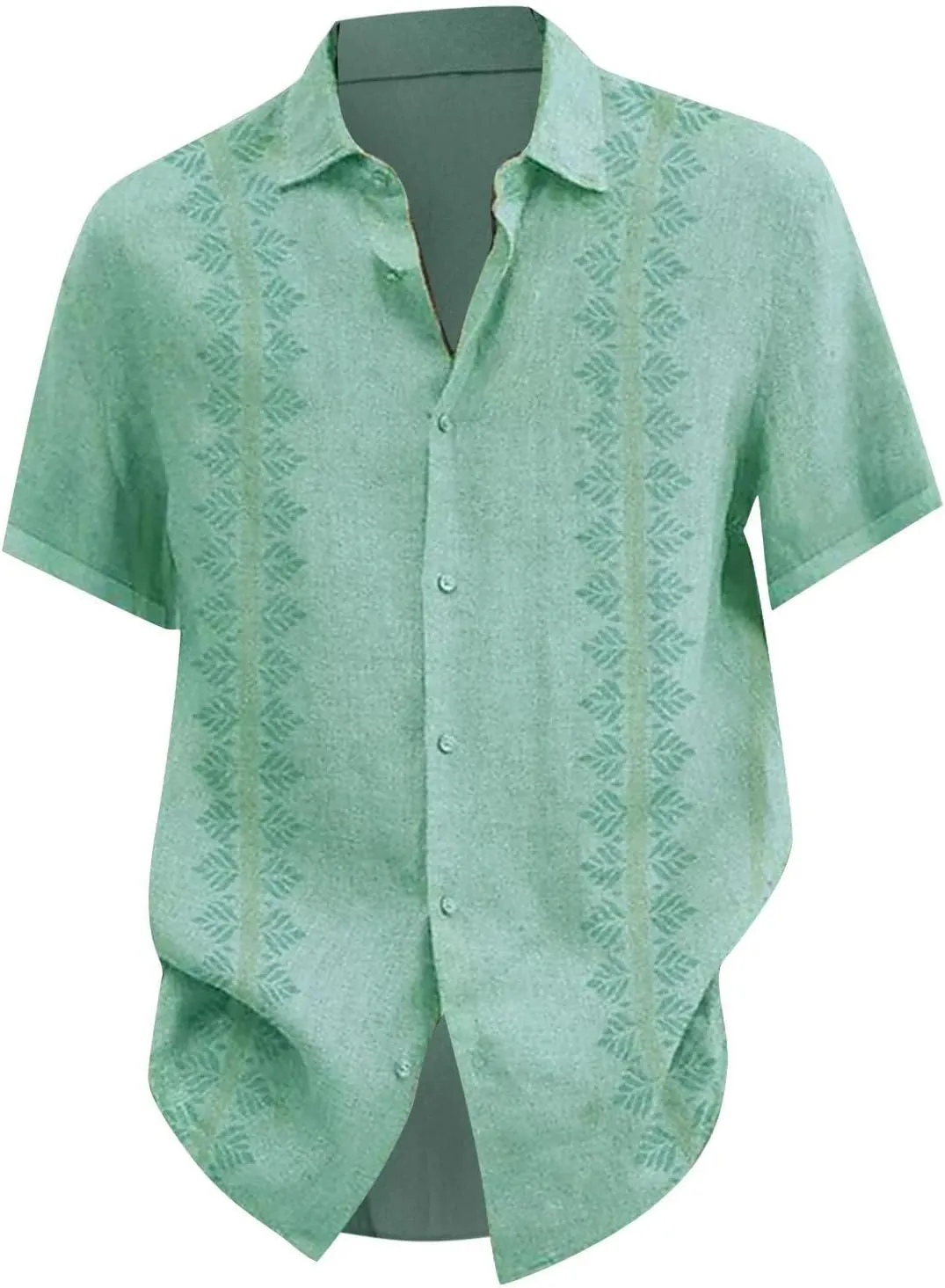 Mens Beach Shirts Down Tropical Holiday Beach Shirts Sleeves Printed Casual Button Down Men Beach Shirt Teal