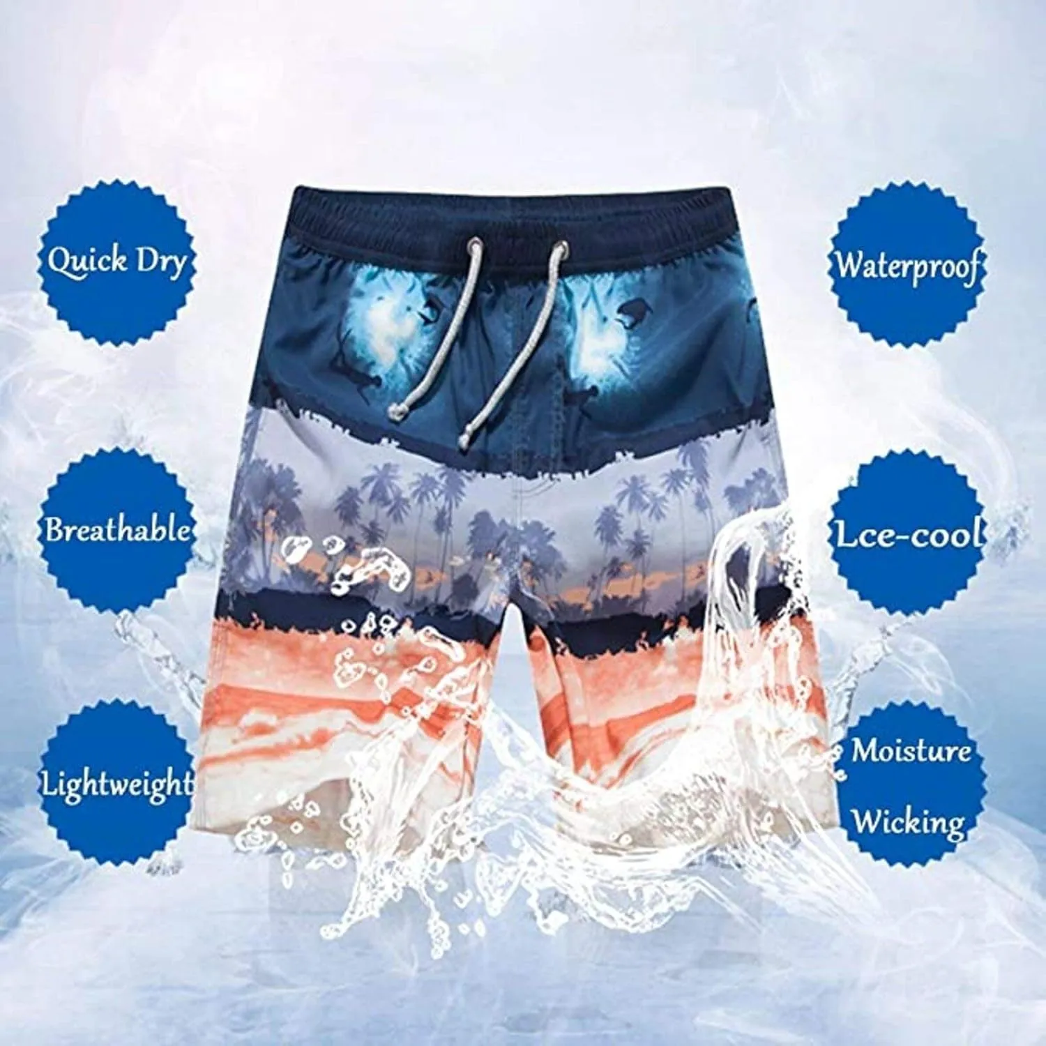 Mens Beach Shorts Novelty Beachwear Pants Beach Half Pants