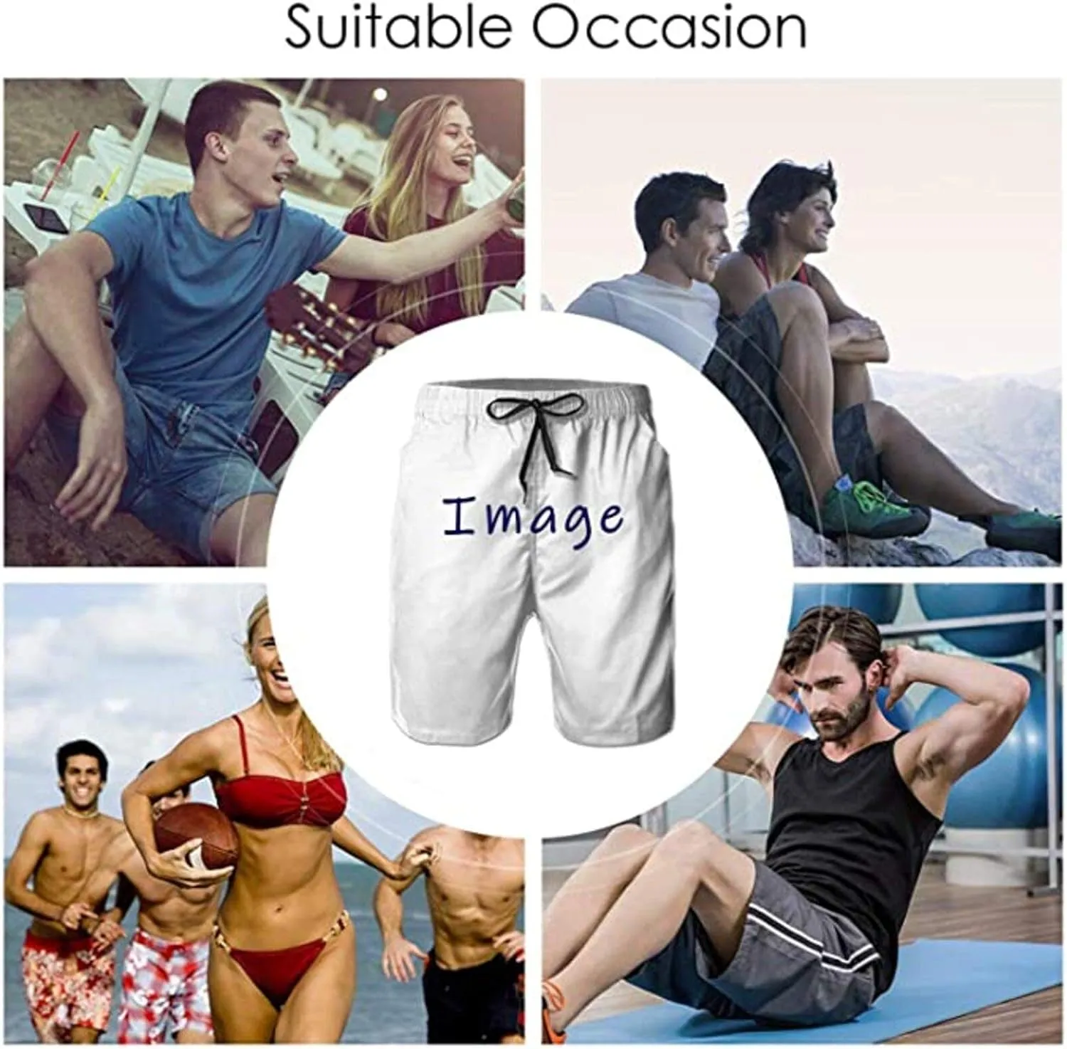 Mens Beach Shorts Novelty Beachwear Pants Beach Half Pants