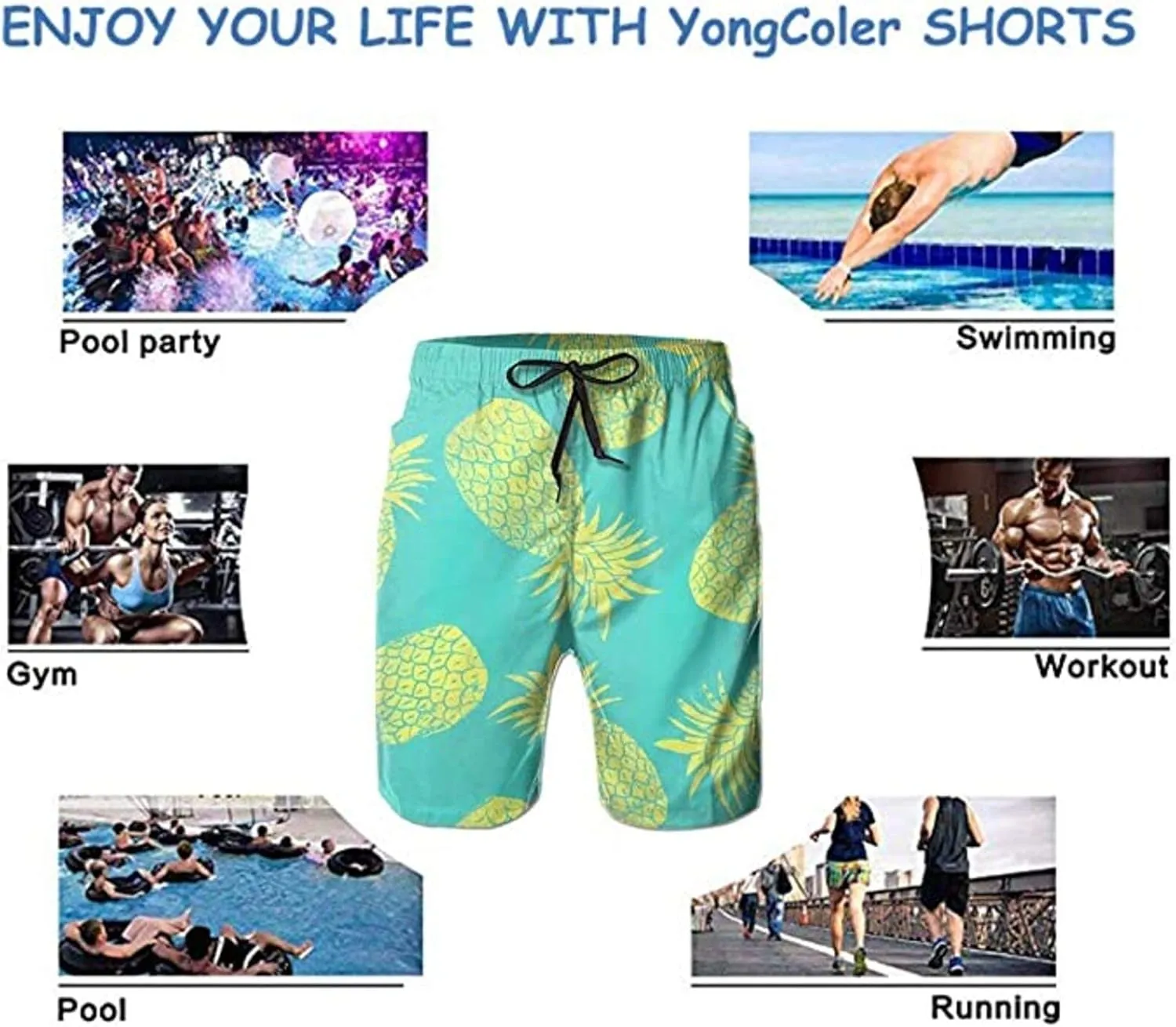 Mens Beach Shorts Novelty Beachwear Pants Beach Half Pants