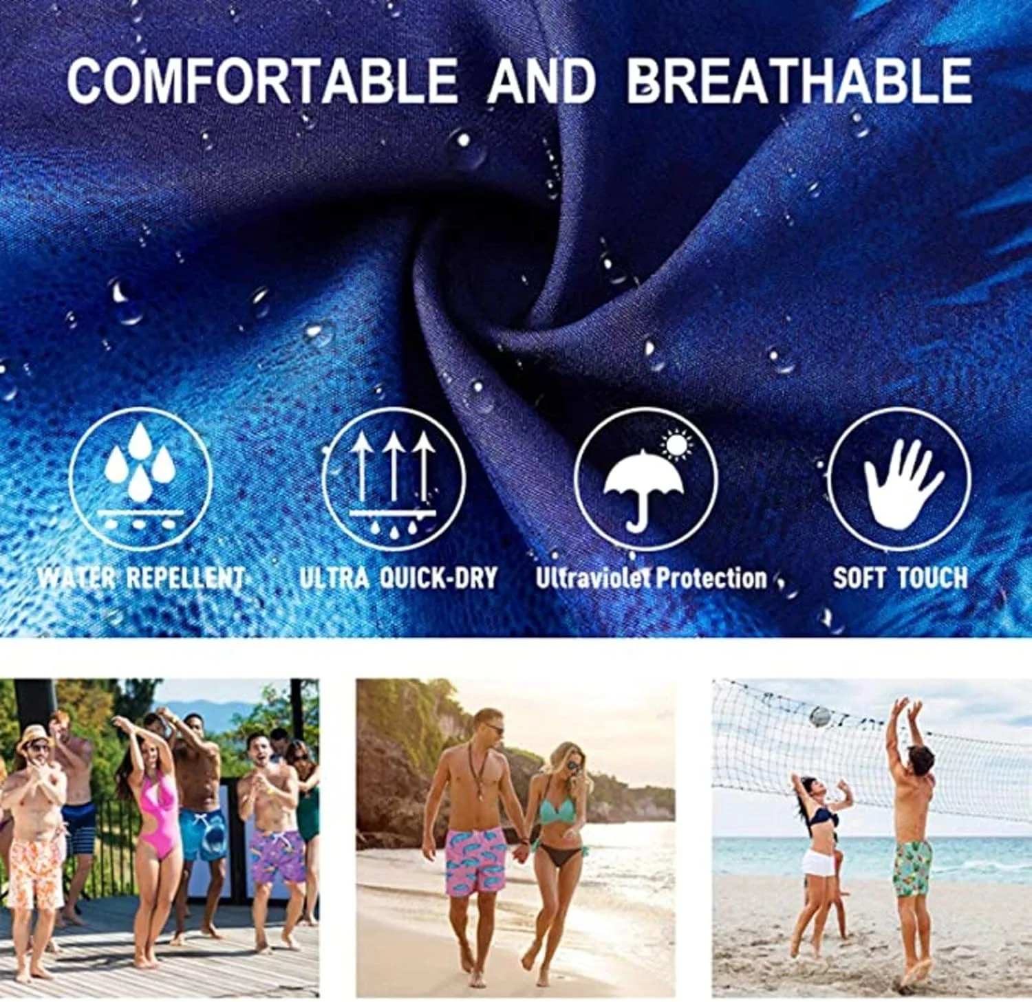 Mens Beach Shorts Novelty Beachwear Pants Beach Half Pants