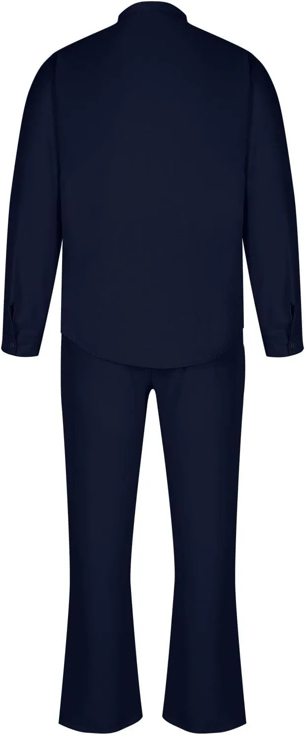 Mens Cotton Linen Shirts and Pants 2PC Set Plus Size Fashion Blouse Tops Wide Leg Trouser Summer Beach Casual Suit
